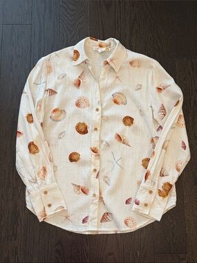 C&C California seashell linen blouse XS